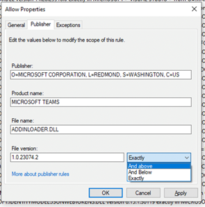 AppLocker에서 게시자 규칙에 대해 더 광범위한 DLL 버전을 허용합니다.