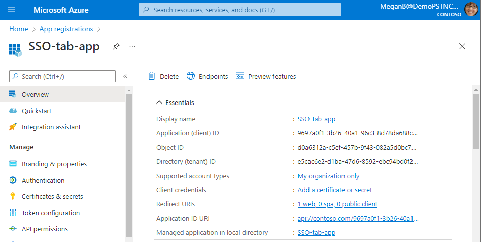 App configuration values in Microsoft Entra ID