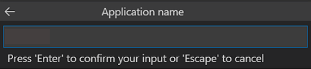 Screenshot shows where to enter the app name.