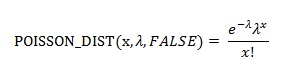 POISSON_DIST equation for cumulative= FALSE