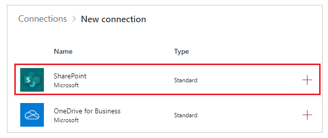 SharePoint 선택.