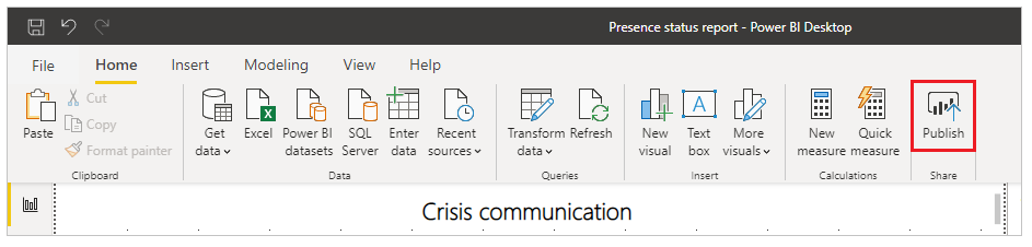 Power BI 보고서 게시.