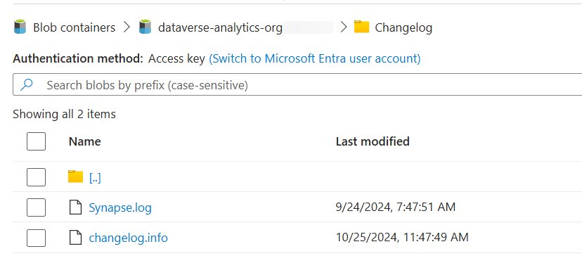 Synapse Link에서 만든 Azure Data Lake Storage의 증분 폴더