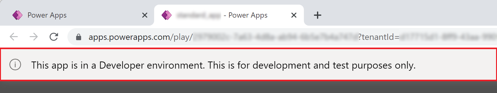 Power Apps 개발자 환경 앱 배너입니다.