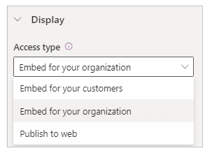 Power BI 액세스 유형.