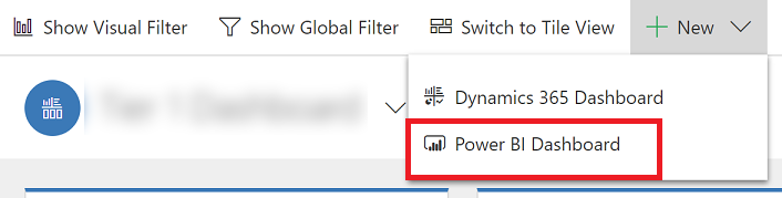 새 Power BI 대시보드 추가.