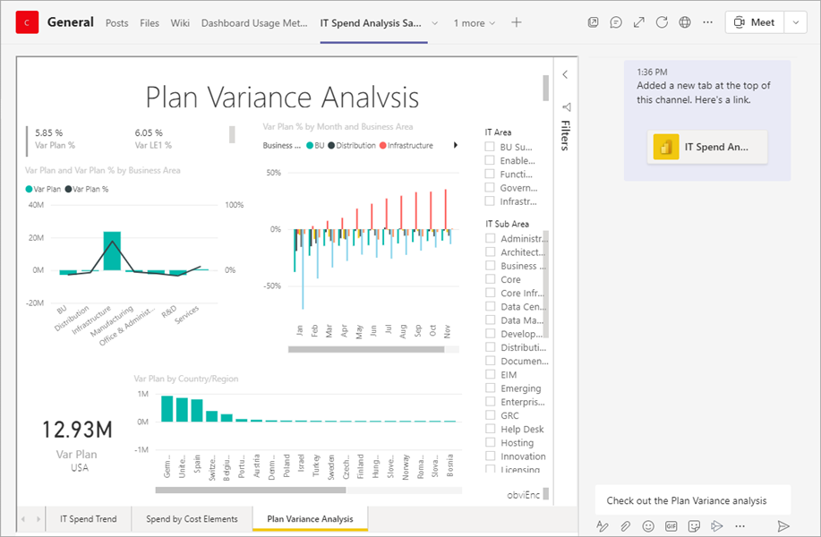 Microsoft Teams 대화 탭