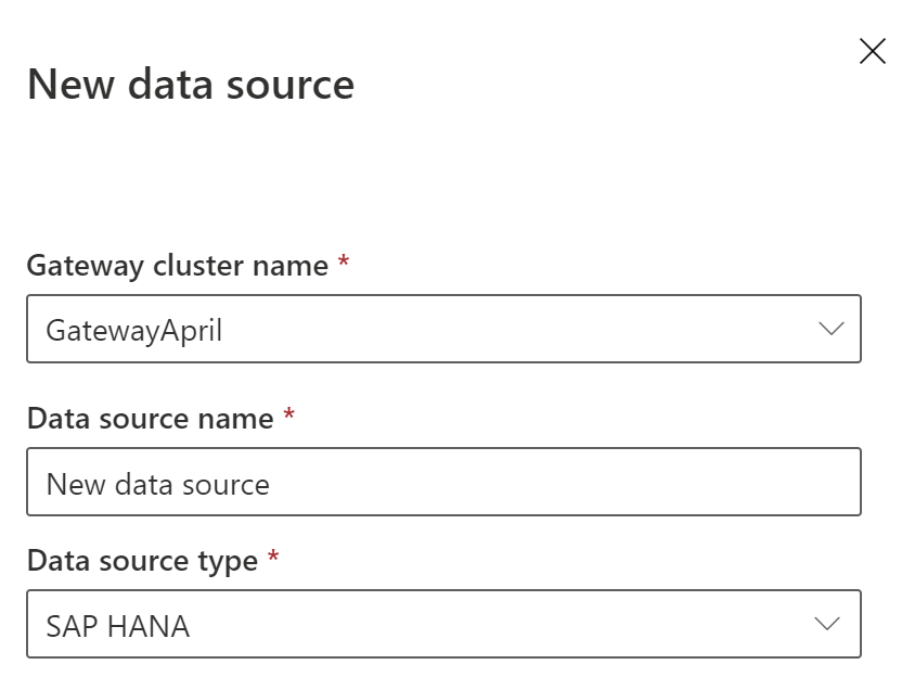  SAP HANA 데이터 원본 추가 스크린샷