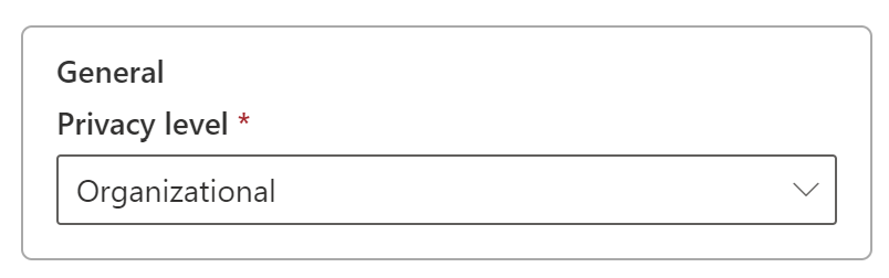 SQL 데이터 원본에 대한 개인 정보 수준 설정의 스크린샷.