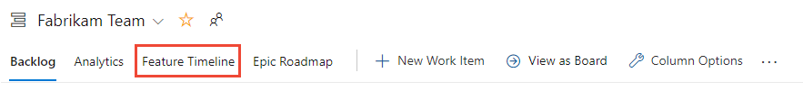 Choose Feature Timeline from Azure Boards