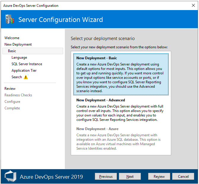 New deployment, Basic page