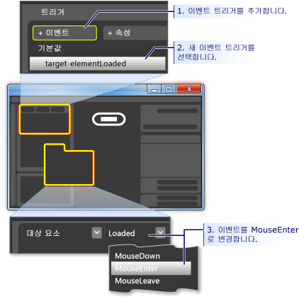 MouseEnter 이벤트 트리거를 만드는 방법