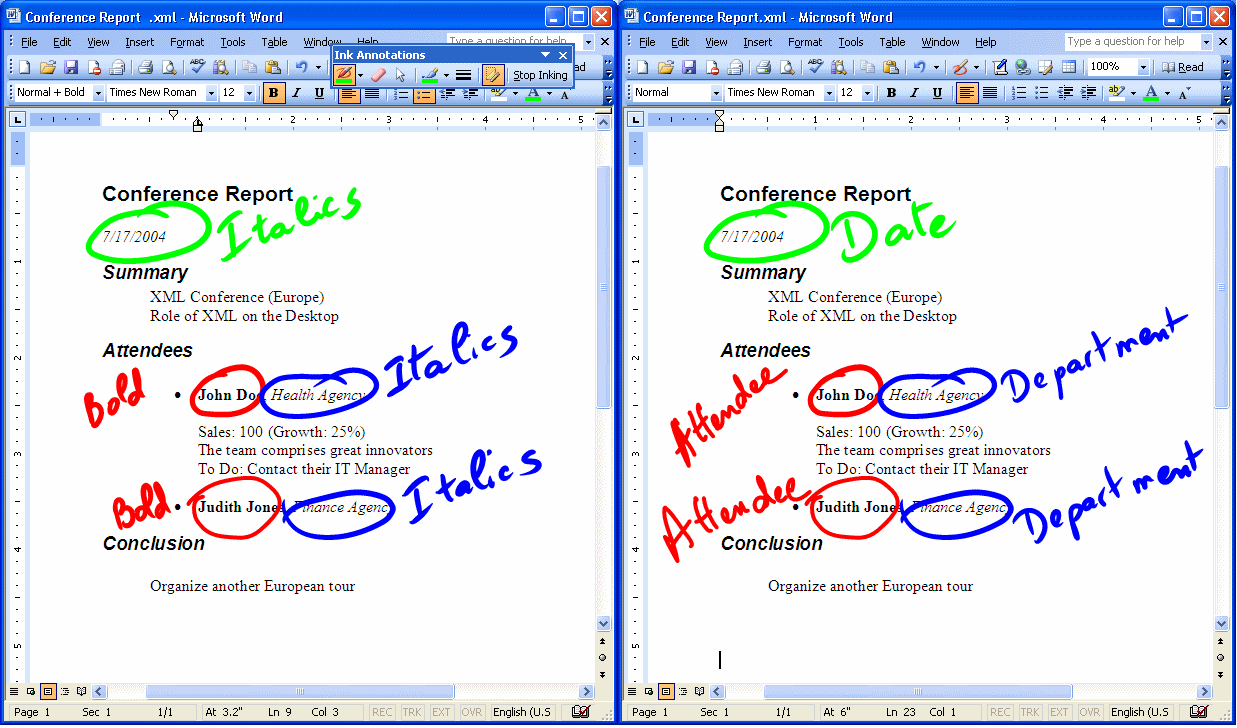 Identifying data by formatting