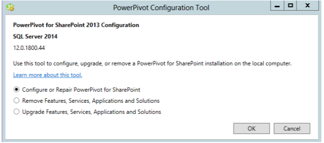 SharePoint 2013용 PowerPivot 2013 구성 도구