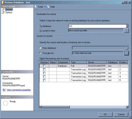 using SSMS