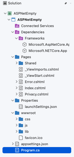 Screenshot of Solution window displaying dependencies.