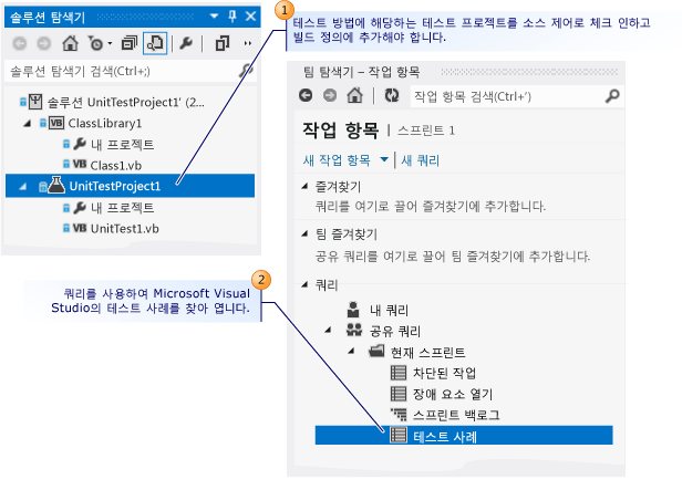 Microsoft Visual Studio를 사용하여 테스트 사례 열기