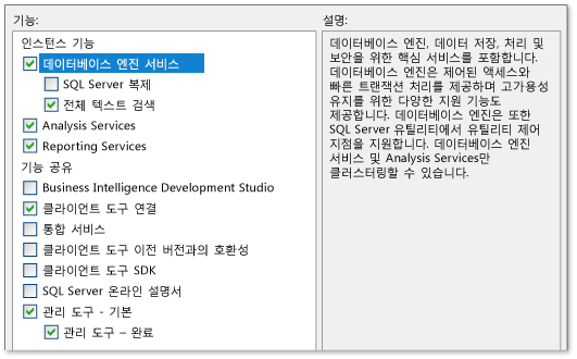 SQL Server 2008 R2 설치 - 기능