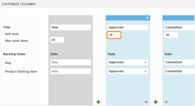 Set the work in progress limit for a column