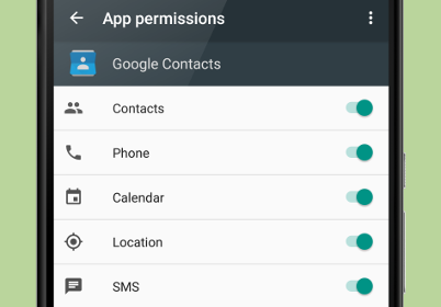 Sample Permissions screen