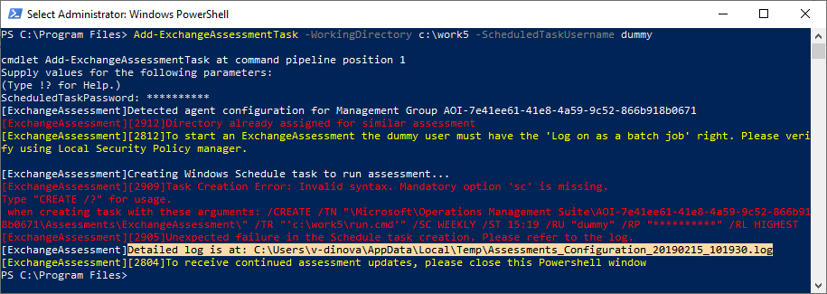 파일 위치를 표시하는 PowerShell Windows.