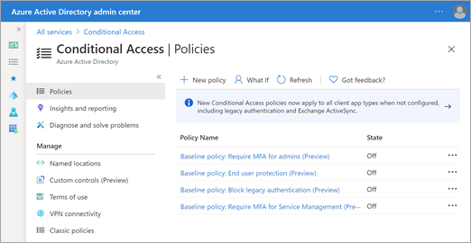 Microsoft Entra 관리 센터의 조건부 액세스 정책