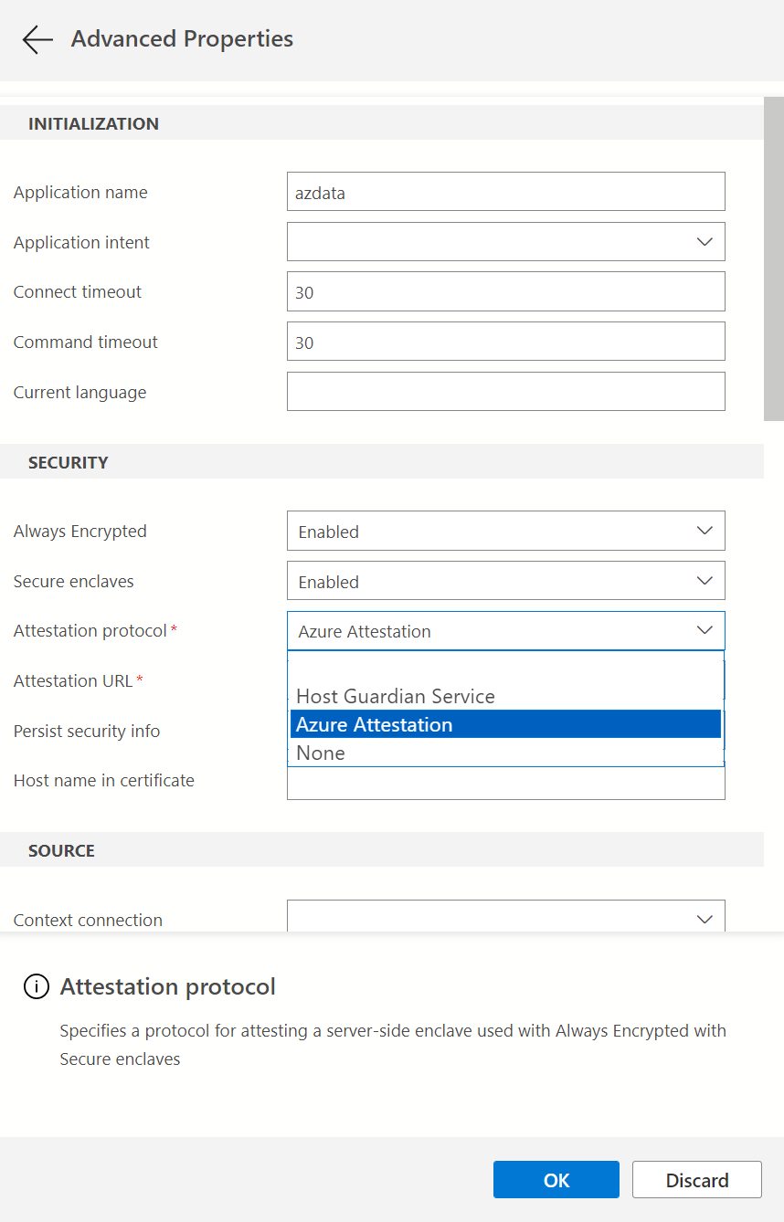 Azure Data Studio를 사용하여 증명으로 서버에 연결