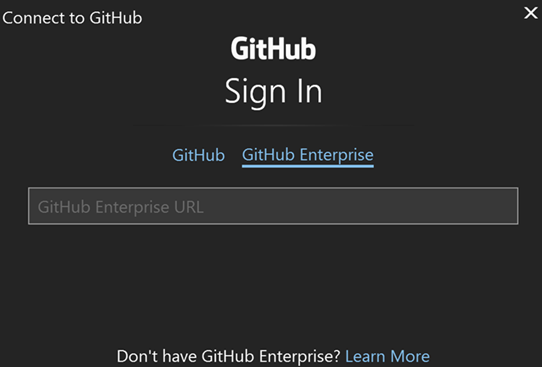 GitHub Enterprise로 로그인하는 스크린샷