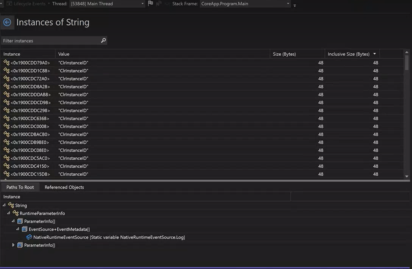 View-String-Instance