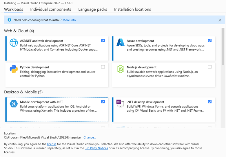 Visual Studio Enterprise의 