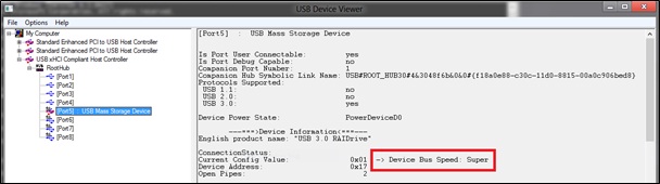 슈퍼스피드에서 작동하는 초고속 USB 디바이스