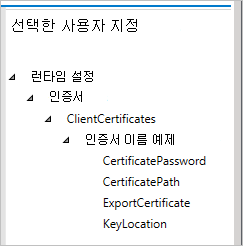 Windows 구성 디자이너에서 선택한 사용자 지정 창에 설정이 표시됩니다.