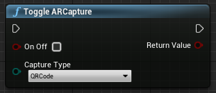 QR 코드 캡처를 중지하는 Toggle ARCapture 함수의 청사진