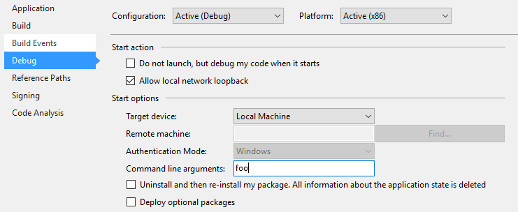 Command line arguments