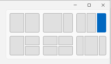 Windows 11에서 앱의 최소화 또는 최대화 단추를 사용하여 사용 가능한 맞춤 레이아웃을 확인합니다.