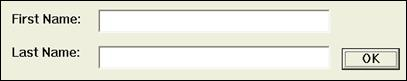 이름과 성을 입력하기 위한 간단한 양식 그림