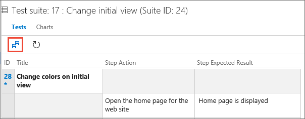 Screenshot showing copied test cases in grid view.