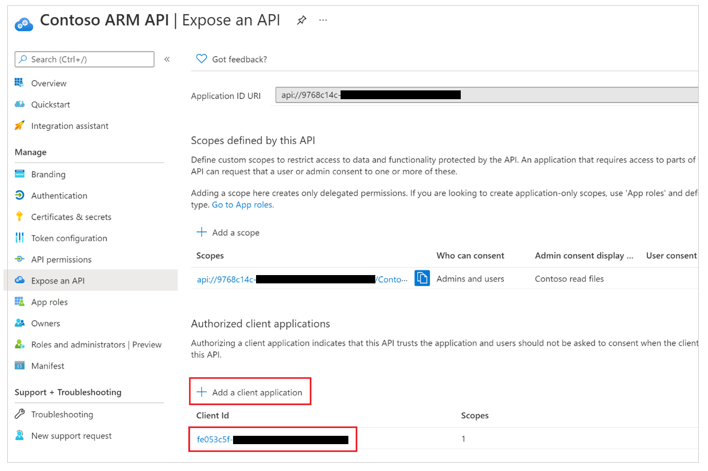 Autoriser Azure API-tilkoblinger til egendefinert API 1 på forhånd