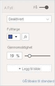 Skjermbilde som viser et formatert deaktivert knappefyll.