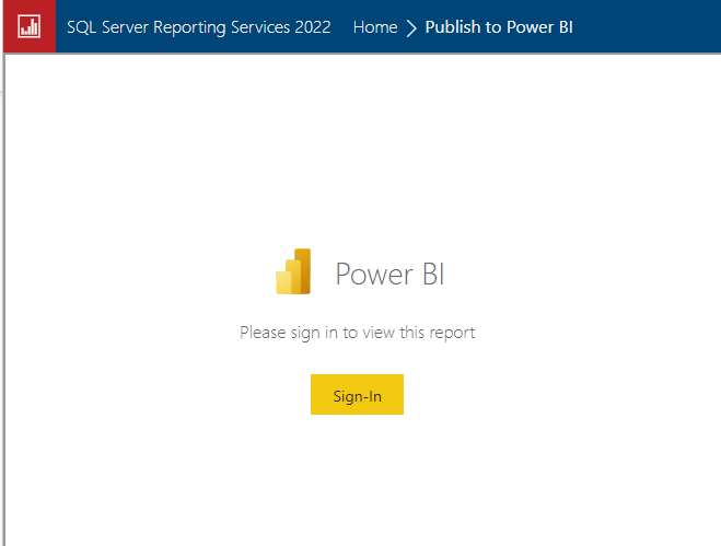 Skjermbilde som viser Logg på Power BI.