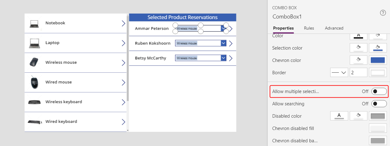 Angi Allow multiple selection til Av.