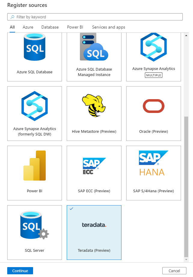 register Teradata options