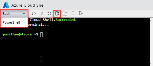 Azure Portal Cloud Shell przekazać plik