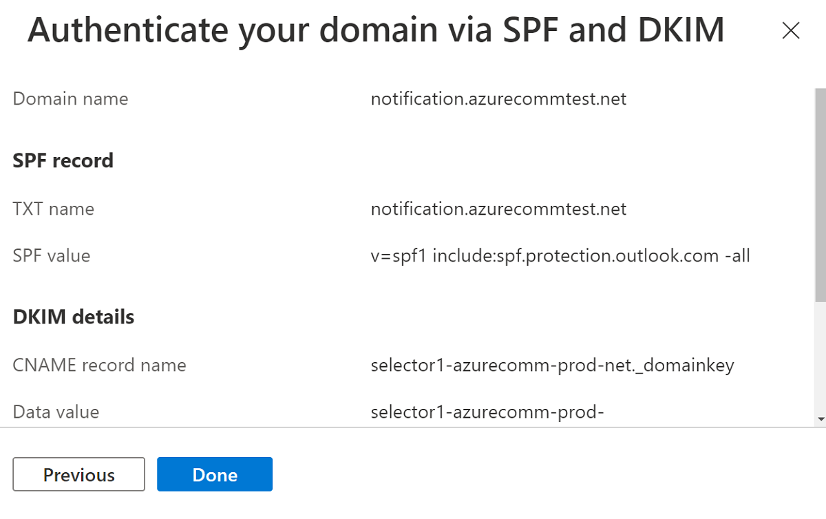 Zrzut ekranu przedstawiający rekordy DNS, które należy dodać dla S P F i D K I M.