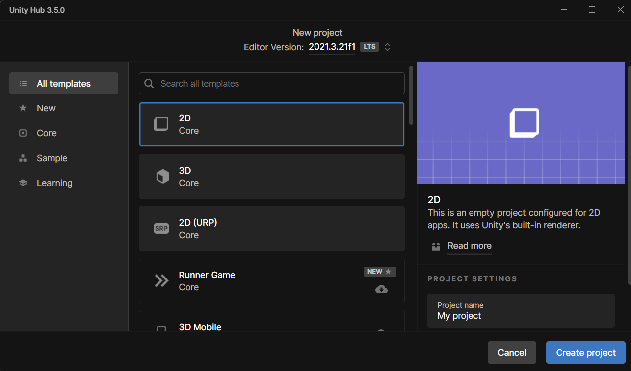 Zrzut ekranu przedstawiający okno Nowy projekt platformy UWP w programie Visual Studio.