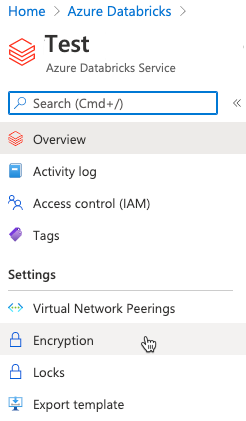 Opcja szyfrowania dla usługi Azure Databricks