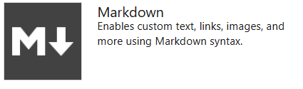 Zrzut ekranu przedstawia widżet Markdown.