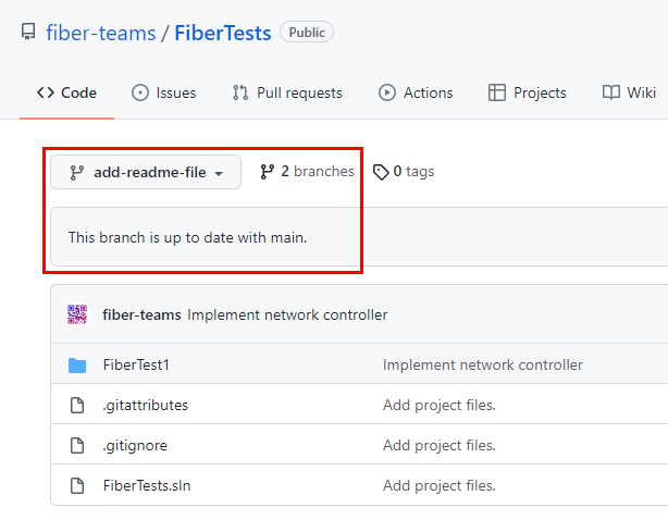 Zrzut ekranu przedstawiający nowe pliki gałęzi na stronie głównej repozytorium GitHub.