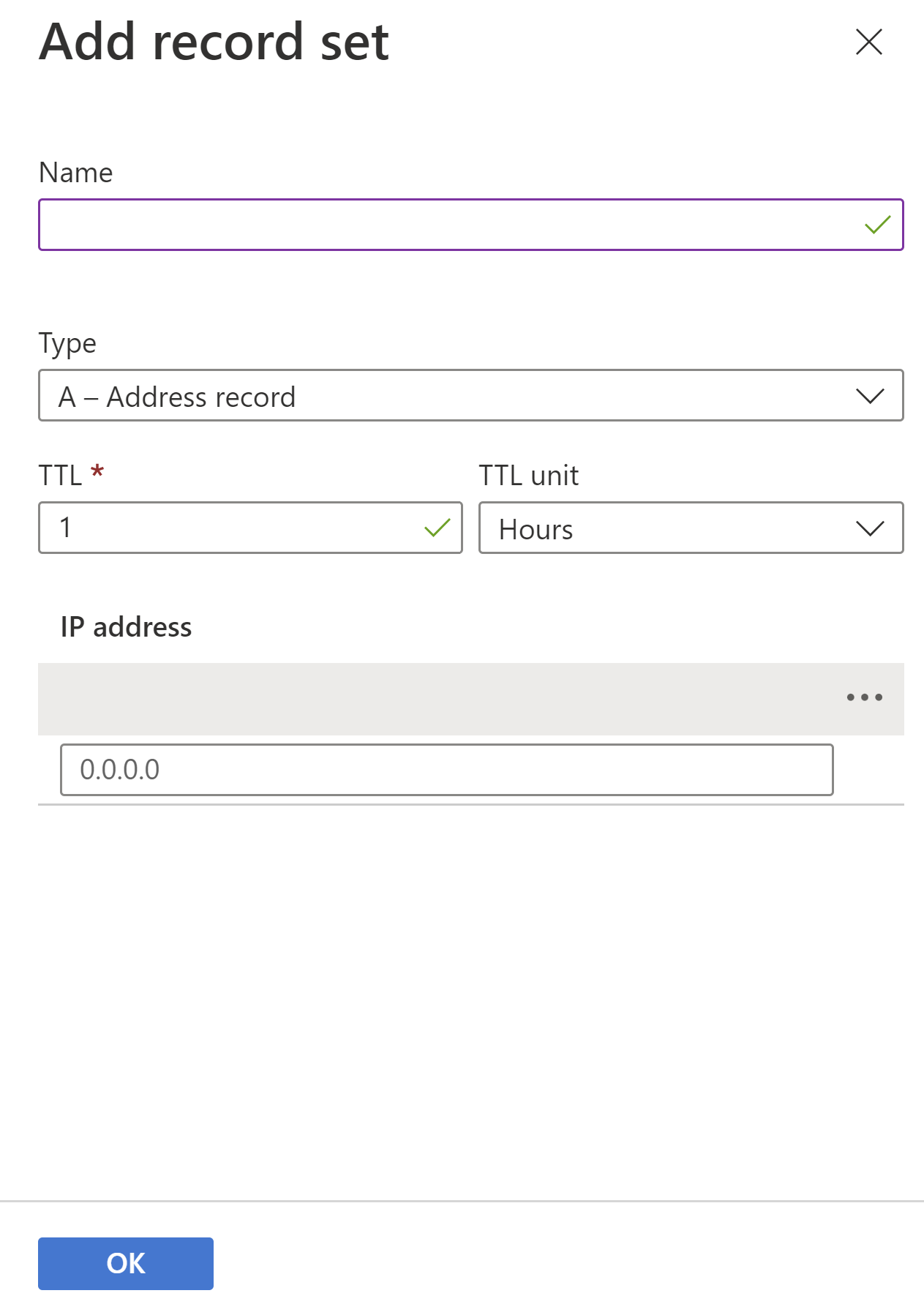 Diagram strefy DNS łącza prywatnego dodaj rekord SSH.