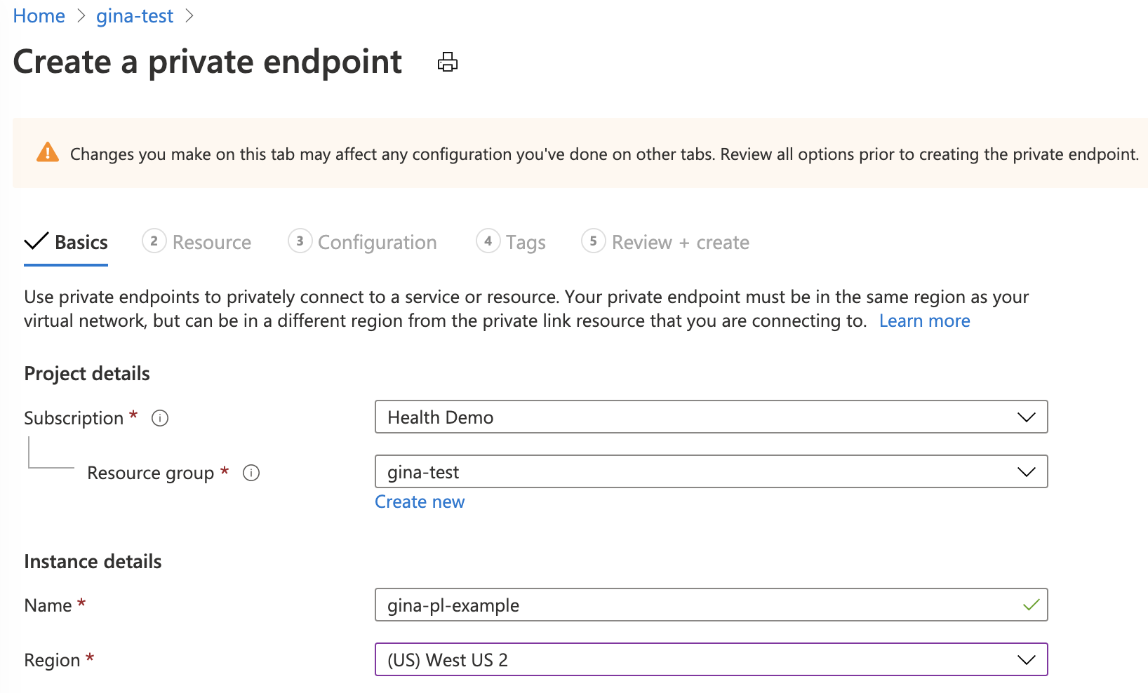 Karta Podstawy witryny Azure Portal